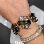 Peridot, Lemon Quartz, Garnet and Amethyst Bracelet in Solid Vermeil | Bezel Set