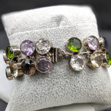 Peridot, Lemon Quartz, Garnet and Amethyst Bracelet in Solid Vermeil | Bezel Set