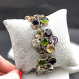 Peridot, Lemon Quartz, Garnet and Amethyst Bracelet in Solid Vermeil | Bezel Set