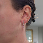 Bicolor Tourmaline Dangle Earrings w Earth Mined Diamonds in Solid 14K Rose Gold