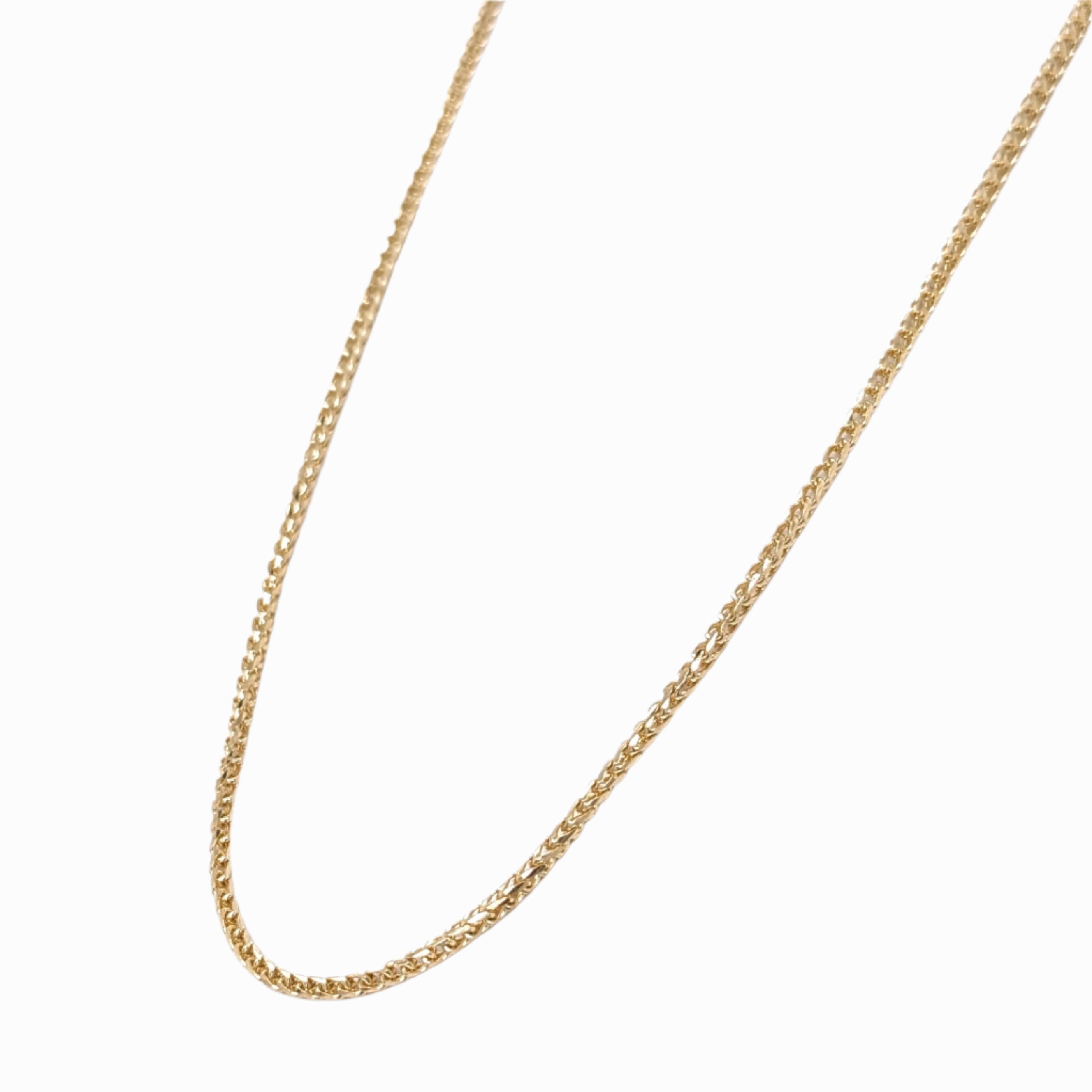 1mm Franco Chain in Solid 14K Yellow Gold