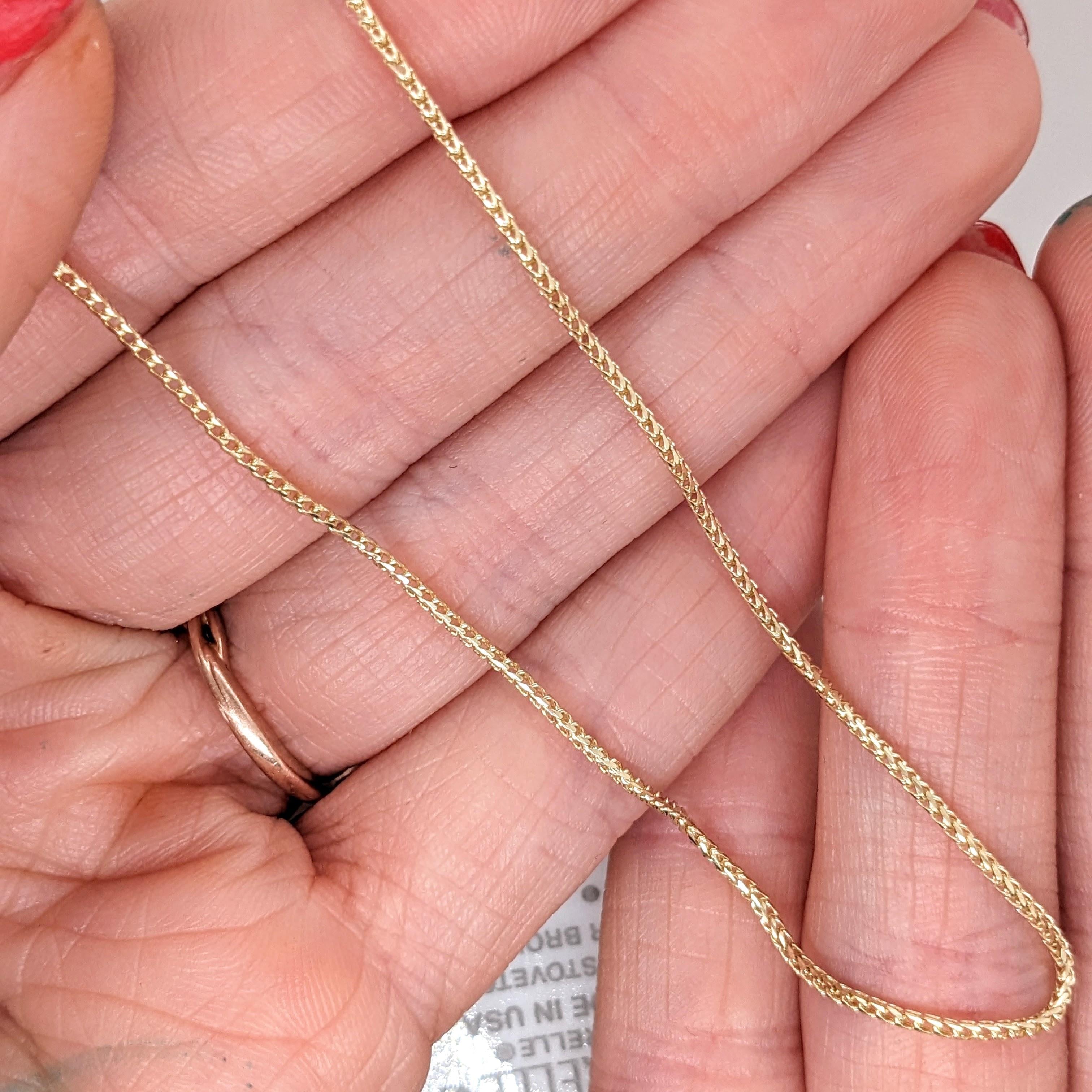 1mm Franco Chain in Solid 14K Yellow Gold