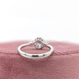 Stunning Blue Afghan Tourmaline Ring w Earth Mined Diamond in Solid 14k White Gold Oval 5.5x4mm