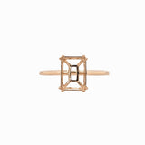 Ring Mount in Solid 14K Gold | Emerald Cut 8x6mm | Solitaire Ring Setting