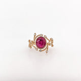 2.5ct Burma Ruby Vine Ring w Earth Mined Diamonds in Solid 14K Gold | Oval 9x8mm