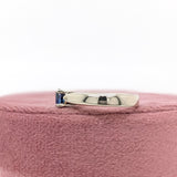 Blue Sapphire Solitaire Ring in Solid 14K White Gold | Round 5mm