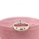 Blue Sapphire Solitaire Ring in Solid 14K White Gold | Round 5mm