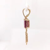 Ruby Dangle Earrings w Earth Mined Diamonds in Solid 14K Gold | Cushion 14x10mm
