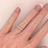 Dainty Diamond Band Ring w Natural Earth Mined Diamonds in Solid 14k Gold | Stackable Band | Customizable