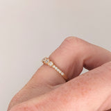 Dainty Diamond Band Ring w Natural Earth Mined Diamonds in Solid 14k Gold | Stackable Band | Customizable