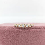 Dainty Diamond Band Ring w Natural Earth Mined Diamonds in Solid 14k Gold | Stackable Band | Customizable