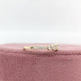 Dainty Diamond Band Ring w Natural Earth Mined Diamonds in Solid 14k Gold | Stackable Band | Customizable