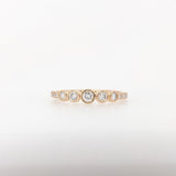 Dainty Diamond Band Ring w Natural Earth Mined Diamonds in Solid 14k Gold | Stackable Band | Customizable