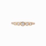 Dainty Diamond Band Ring w Natural Earth Mined Diamonds in Solid 14k Gold | Stackable Band | Customizable