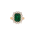 2.7ct Emerald Ring w Earth Mined Diamonds in Solid 18K Gold | Emerald cut 10x7.5