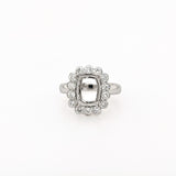 Cushion Cut Semi-Mount Ring in Solid 14K Gold with Earth-Mined Diamonds – 9.5x7.5mm