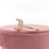 Art Deco Emerald Cut Ring Setting in Solid 14K Gold with Earth-Mined Diamonds – 9x7mm