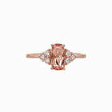 Imperial Topaz Ring w Earth Mined Diamonds in Solid 14K Rose Gold | Cushion 8x4.5mm