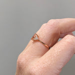 Imperial Topaz Ring w Earth Mined Diamonds in Solid 14K Gold | Cushion 8x4.5mm