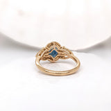 1.5ct Blue Sapphire Ring w Earth Mined Diamonds in Solid 14K Yellow Gold | Oval 8x6mm