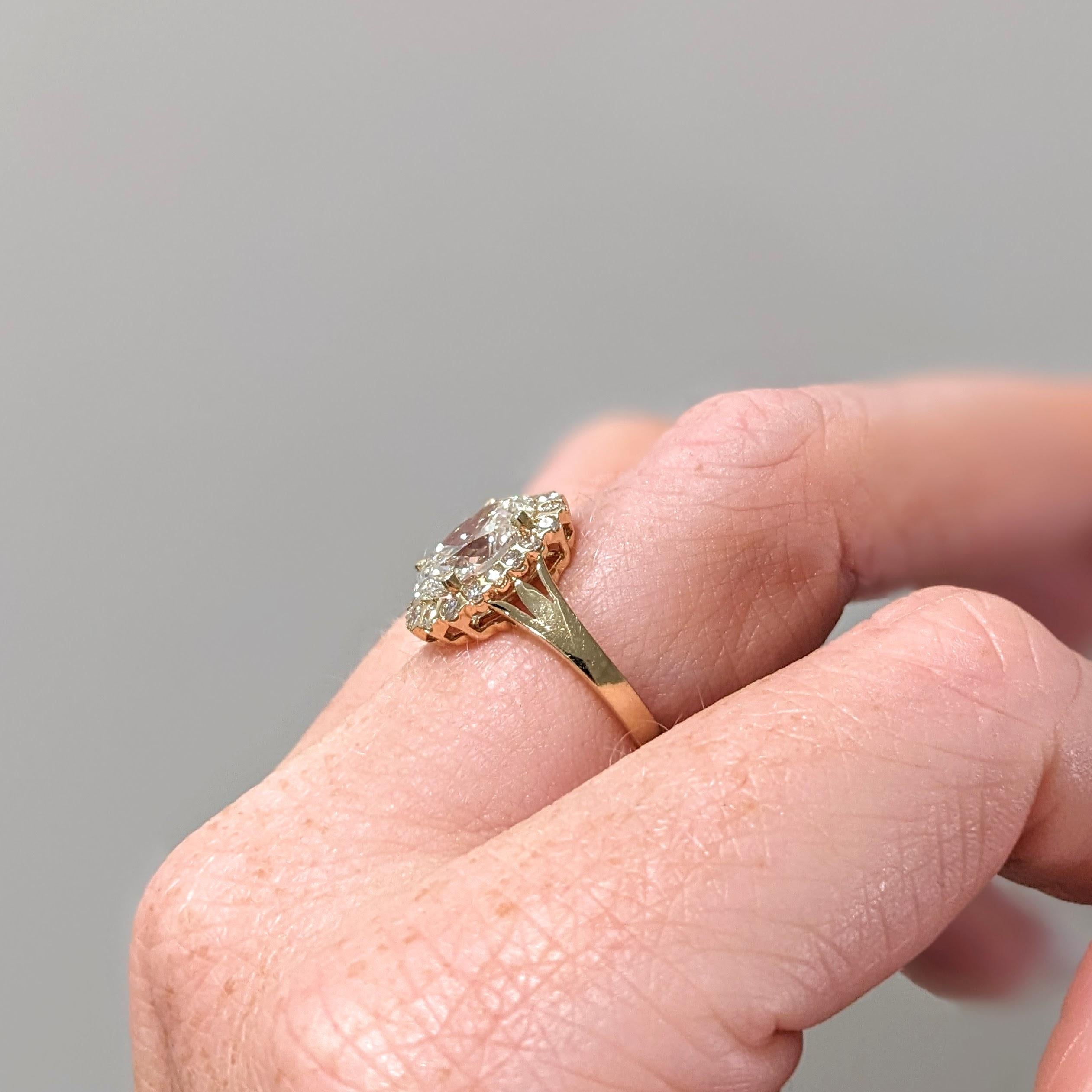 2.3ct IGI Certified Lab Diamond Ring w Earth Mined Diamonds in Solid 14K Gold