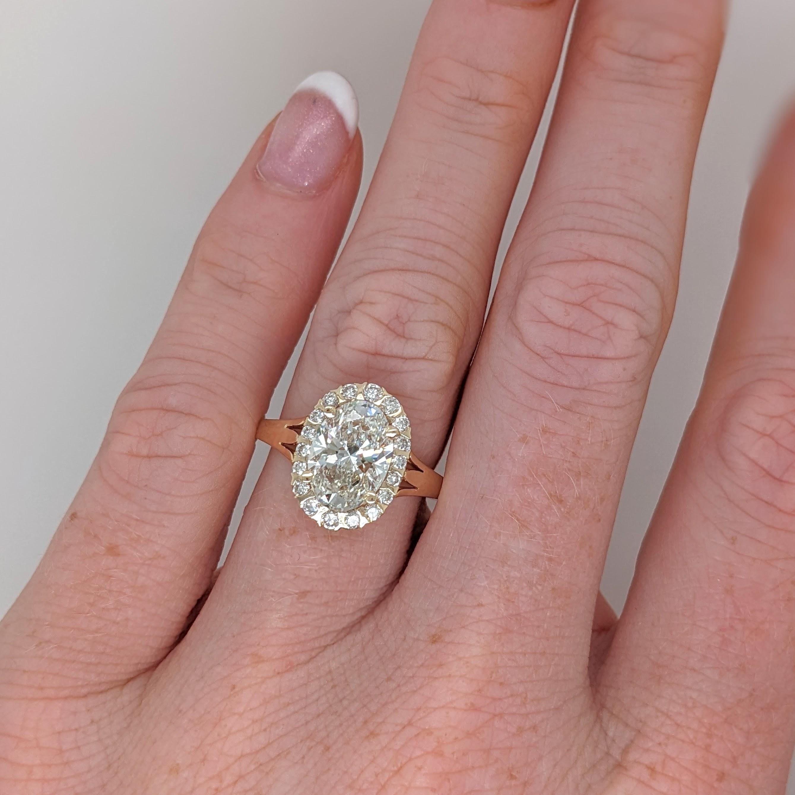 2.3ct IGI Certified Lab Diamond Ring w Earth Mined Diamonds in Solid 14K Gold