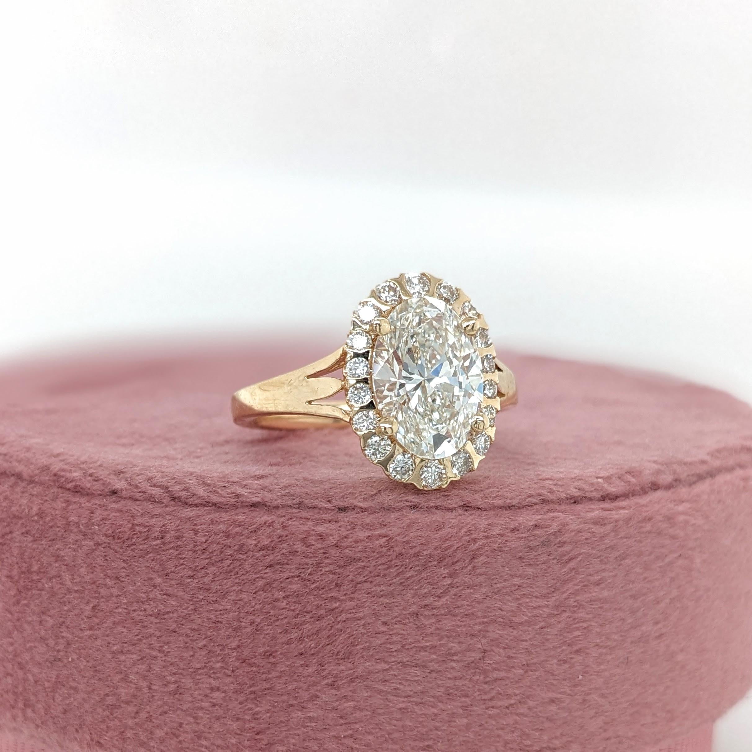 2.3ct IGI Certified Lab Diamond Ring w Earth Mined Diamonds in Solid 14K Gold