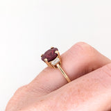 5.3ct Madagascar Ruby Ring w Earth Mined Diamonds in Solid 14K Gold | Round 10mm