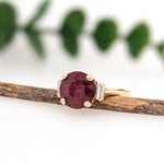 5.3ct Madagascar Ruby Ring w Earth Mined Diamonds in Solid 14K Gold | Round 10mm