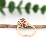 5.3ct Madagascar Ruby Ring w Earth Mined Diamonds in Solid 14K Gold | Round 10mm