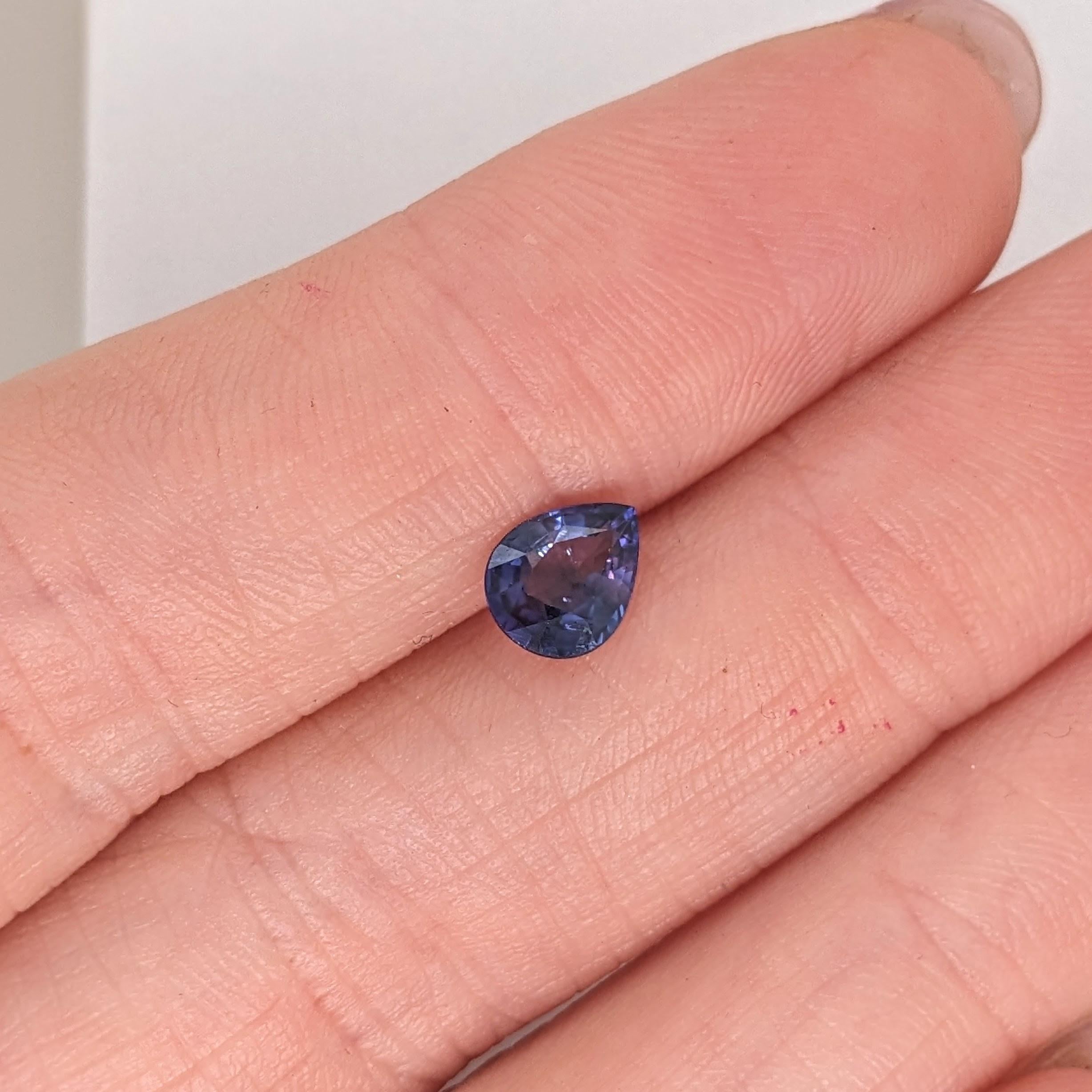 1 Carat Purple Sapphire Gemstone | Pear Shape 7x5mm | Loose Gemstone