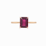 2.2ct Ruby Ring in Solid 14K Gold | Emerald Cut 7x5mm | Solitaire Ring