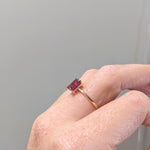 2.2ct Ruby Ring in Solid 14K Gold | Emerald Cut 7x5mm | Solitaire Ring