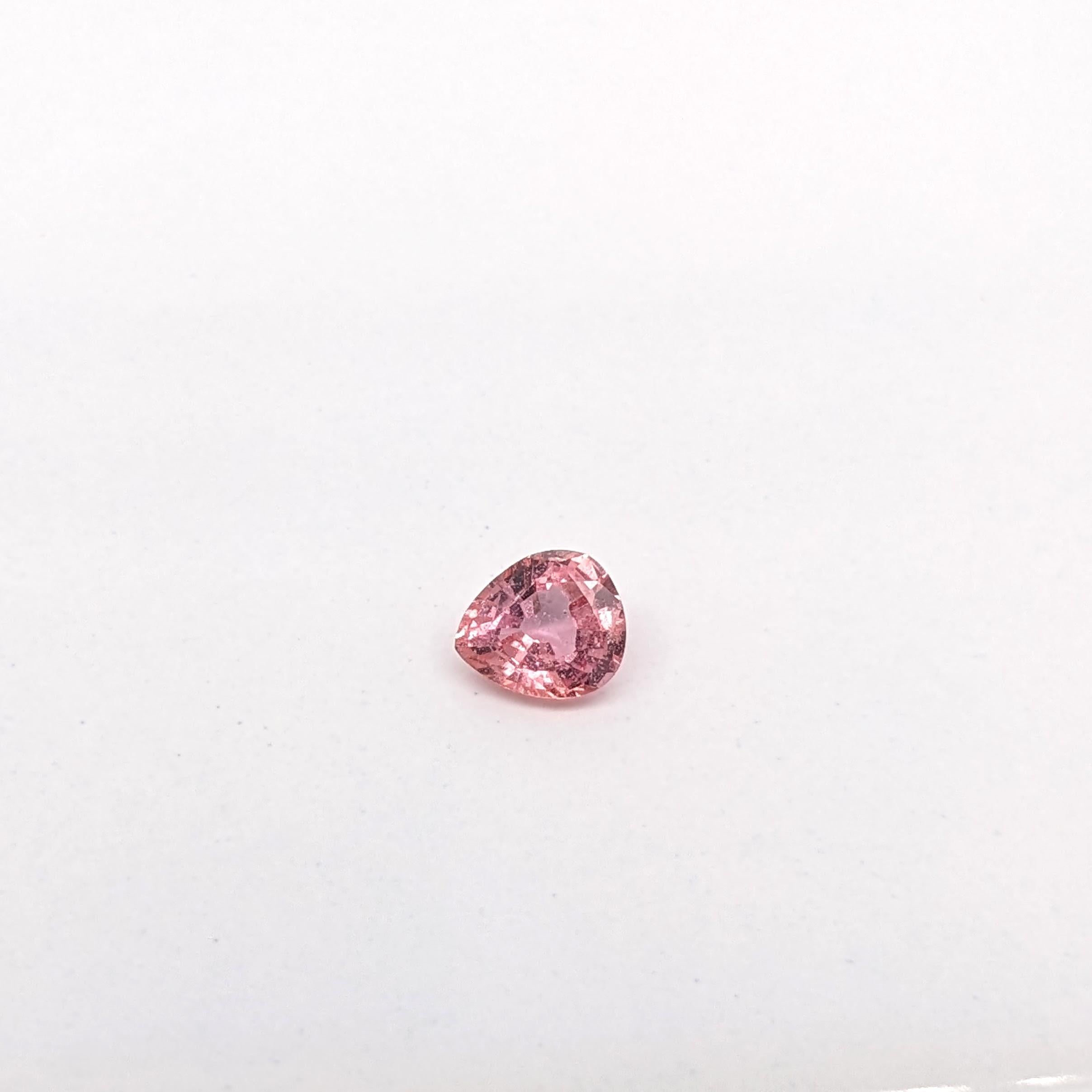 0.58 Carat Padparadscha Sapphire Gemstone | Pear 6x5mm | Loose Gemstone