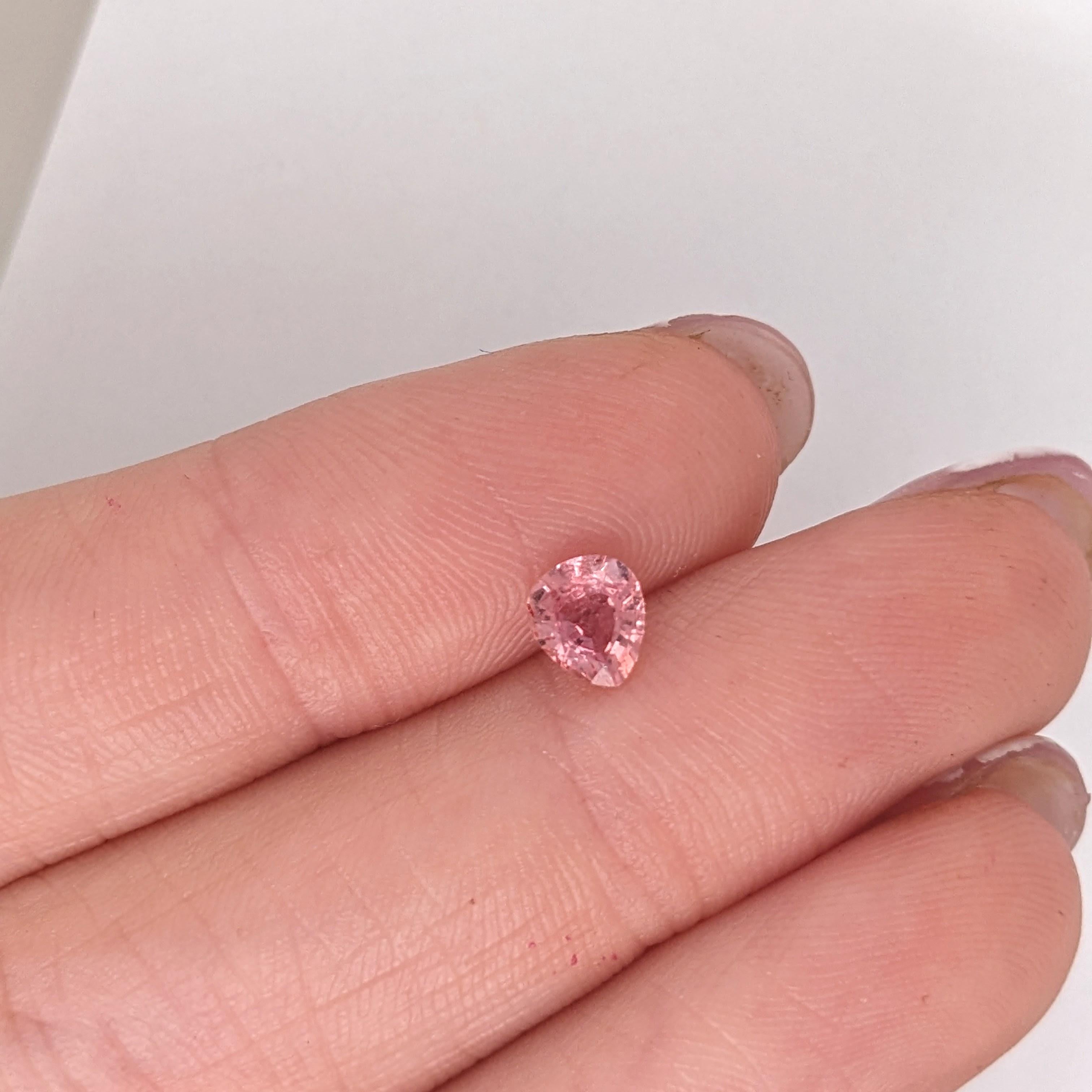 0.58 Carat Padparadscha Sapphire Gemstone | Pear 6x5mm | Loose Gemstone