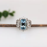 Ornate Split Shank Statement Ring Semi-Mount with Natural Diamonds in 14K Solid Gold, Designed for 12.5×8.5mm Cushion Center Stone, Customizable Jewelry for Women