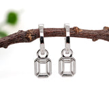 Pretty Diamond Studded Dangle Earring Setting w Pave Diamond Hoop