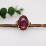 13.6ct Star Ruby Ring w Earth Mined Diamonds in Solid 14K Gold | Oval 19x12mm