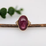 13.6ct Star Ruby Ring w Earth Mined Diamonds in Solid 14K Gold | Oval 19x12mm