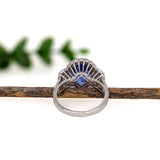 5.7ct Tanzanite Ring w Earth Mined Diamonds in 14K Solid Gold | Oval 13x10mm