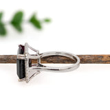 9.19ct Bi-Color Tourmaline Ring w Natural Diamond Halo in Solid 14k White gold