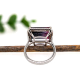 9.19ct Bi-Color Tourmaline Ring w Natural Diamond Halo in Solid 14k White gold
