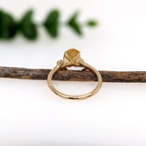Nature Inspired Citrine Ring w Diamond Accents in Solid 14K Gold | Oval 8x7mm