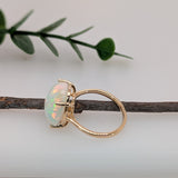 Ahana 14K Solid Yellow Gold Opal Solitaire Ring | OV 14x11mm