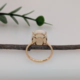 Ahana 14K Solid Yellow Gold Opal Solitaire Ring | OV 14x11mm