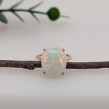 Ahana 14K Solid Yellow Gold Opal Solitaire Ring | OV 14x11mm