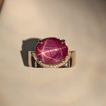 winsome 14k rose gold 6.26cts star ruby diamond ring