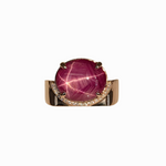 winsome 14k rose gold 6.26cts star ruby diamond ring