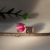 winsome 14k rose gold 6.26cts star ruby diamond ring