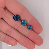 Natural Round Brilliant Cut London Blue Topaz – Calibrated Loose Faceted Gemstone for Jewelry Making